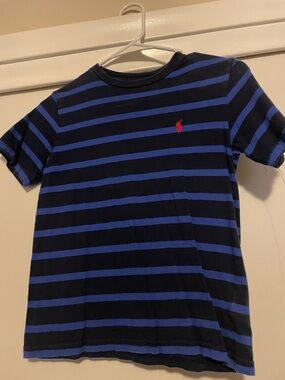 Ralph Lauren Boys Striped Short Sleeve Tee in Navy & Royal